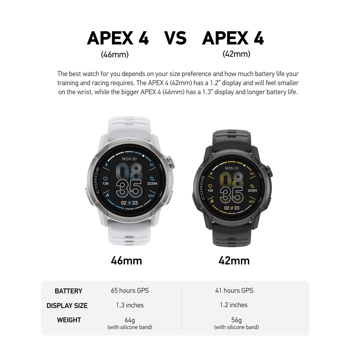 COROS APEX 4 Mountain Sports GPS Watch